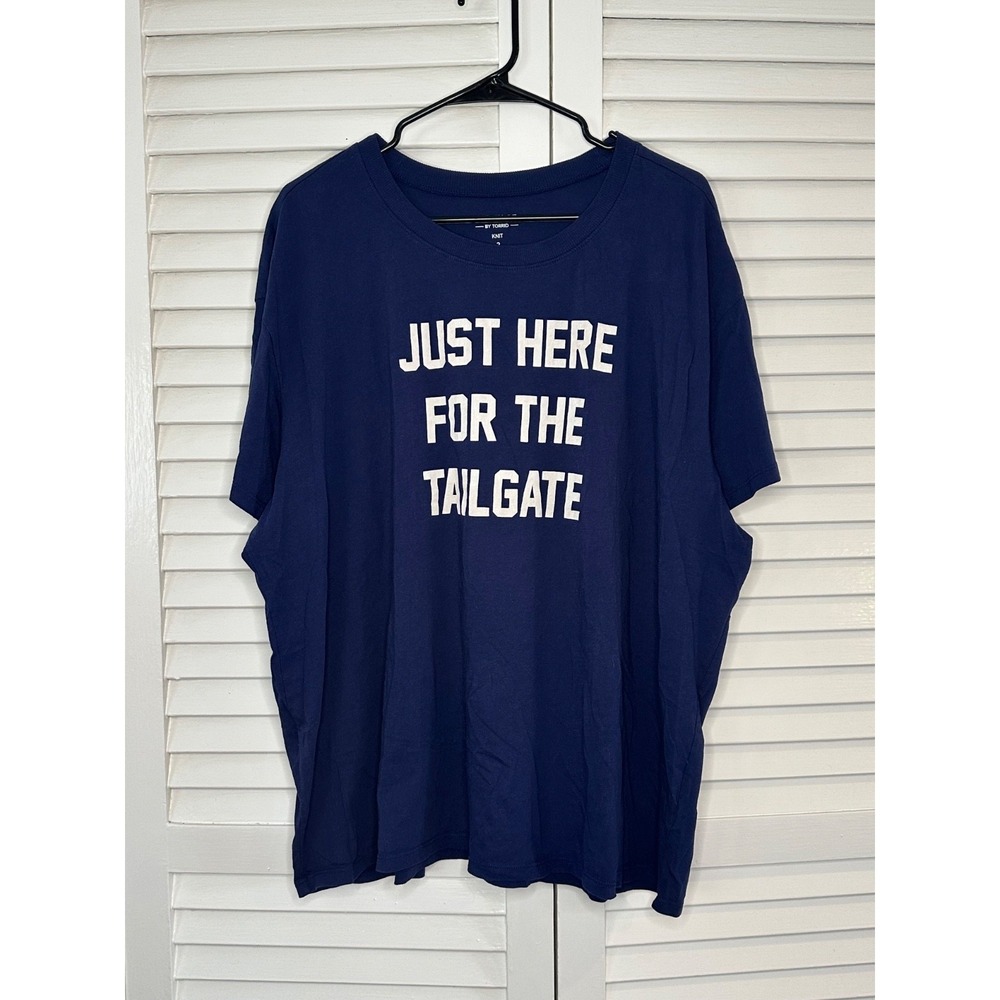 Torrid Size 2 18/20 Navy Just Here for the Tailgate Football T-Shirt Heritage Kn